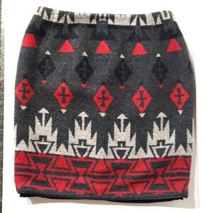 Last best place southwestern geometric Aztec pattern wool blend leather trim 10